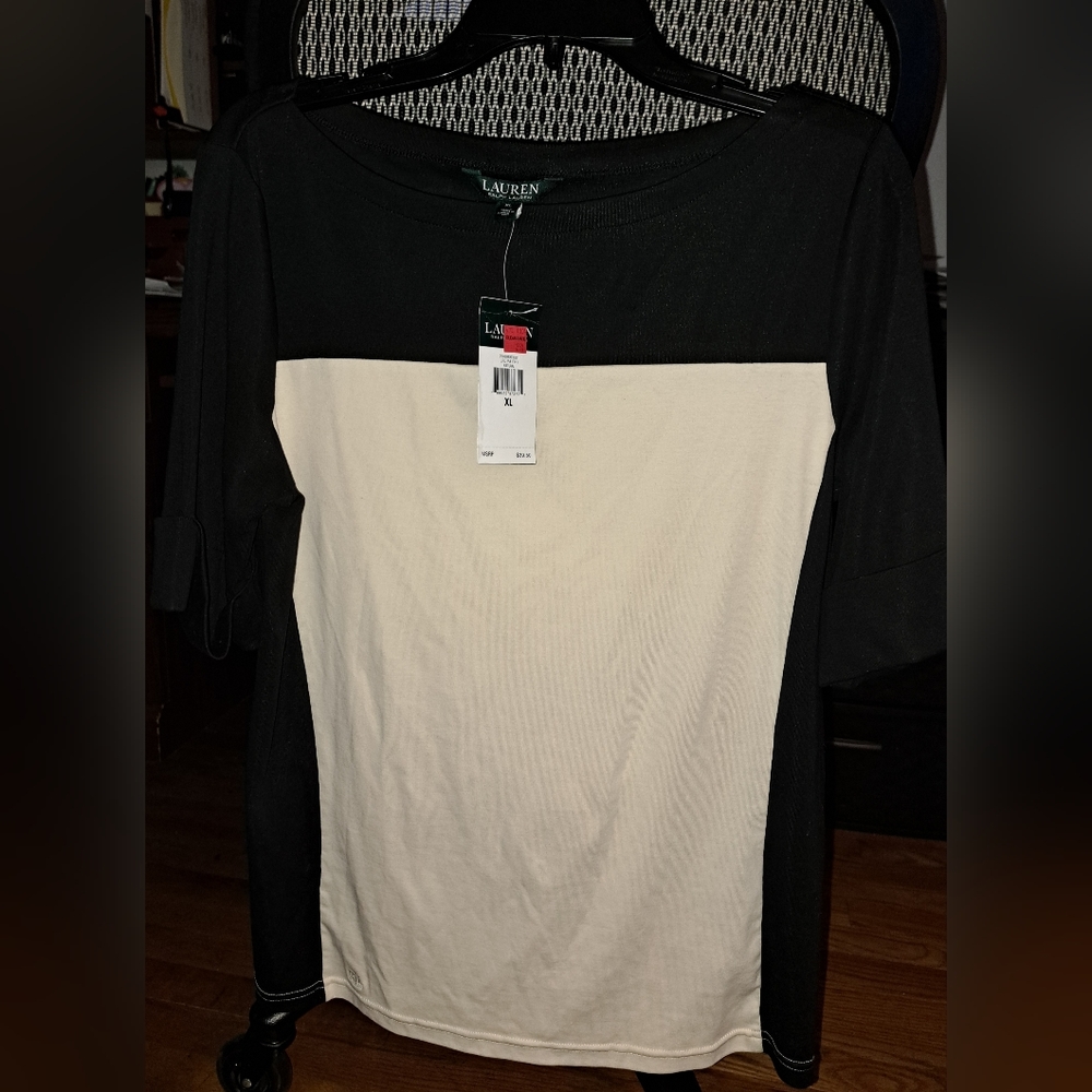Ralph Lauren (Lauren) XL black & white shirt